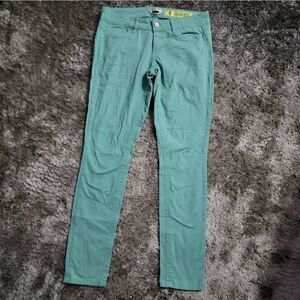 Women's Juniors Indigo Rein Seafoam Green Skinny Jeans size 9